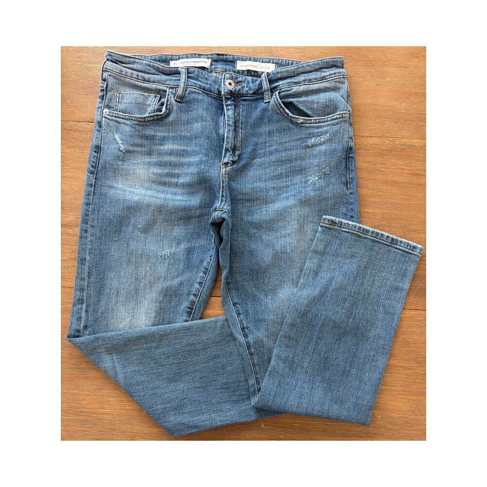 Pilcro and the Letterpress Slim Boyfriend Jeans Women’s Size 31 Distressed Denim